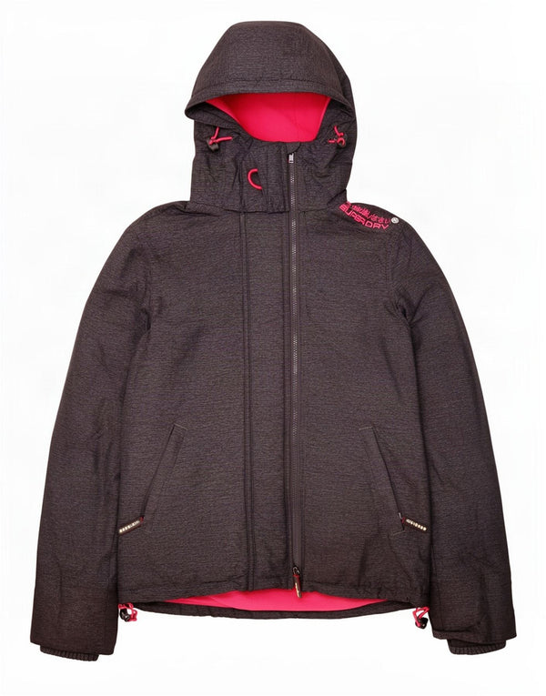 Damska kurtka wiatrówka z kapturem Superdry Windcheater UK 14, średnia szarość