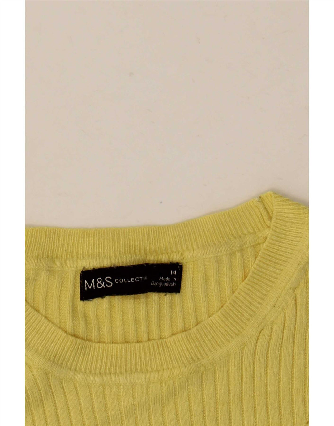 Sweter damski Marks & Spencer z okrągłym dekoltem, UK 14, średni żółty