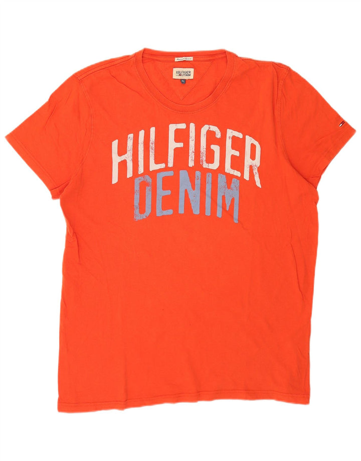 Męska koszulka z grafiką Tommy Hilfiger Top XL Pomarańczowa