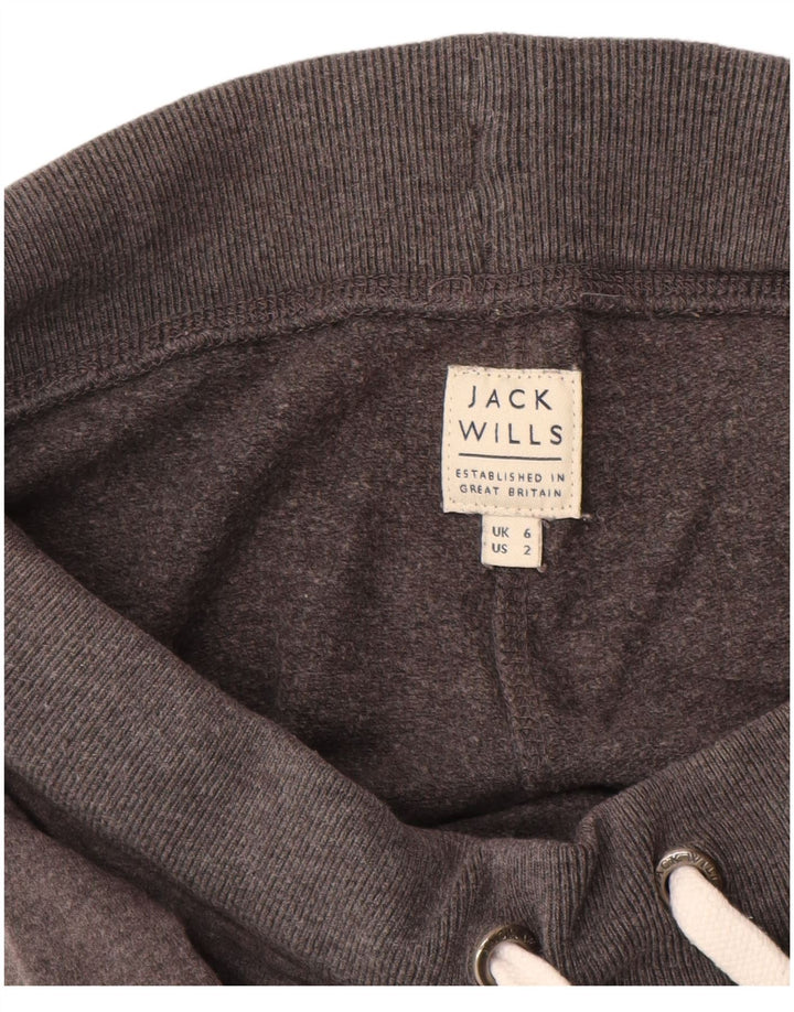 Damskie spodnie dresowe JACK WILLS Graphic Crop UK 6 XS, szara bawełna