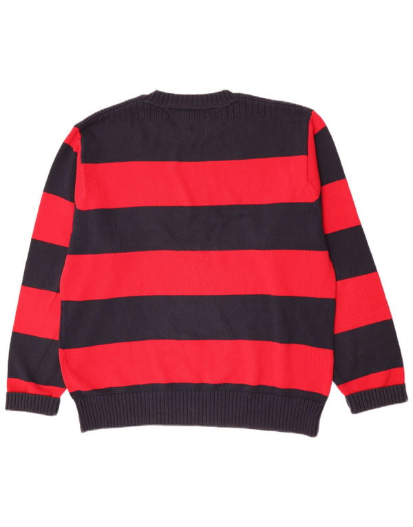 Męski sweter z okrągłym dekoltem Tommy Hilfiger 2XL, bawełniany w czerwone paski