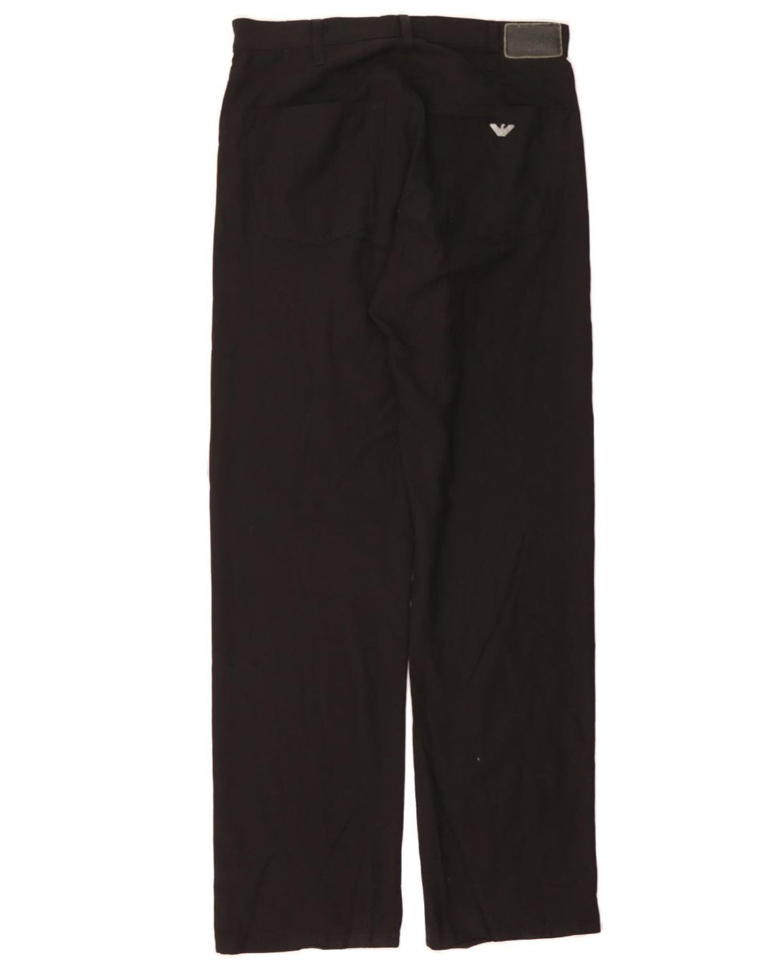 ARMANI Womens Straight Casual Trousers W34 L34 Black Polyester Vintage Armani and Second-Hand Armani from Messina Hembry 