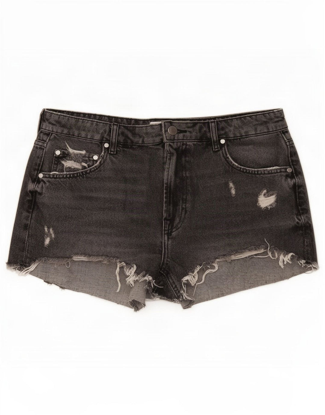 Damskie spodenki jeansowe Zara w trudnej sytuacji EU 42, duże, W32, szara bawełna