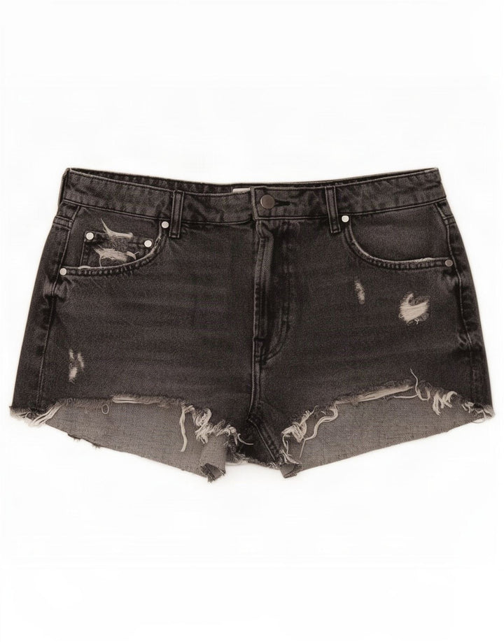 Damskie spodenki jeansowe Zara w trudnej sytuacji EU 42, duże, W32, szara bawełna