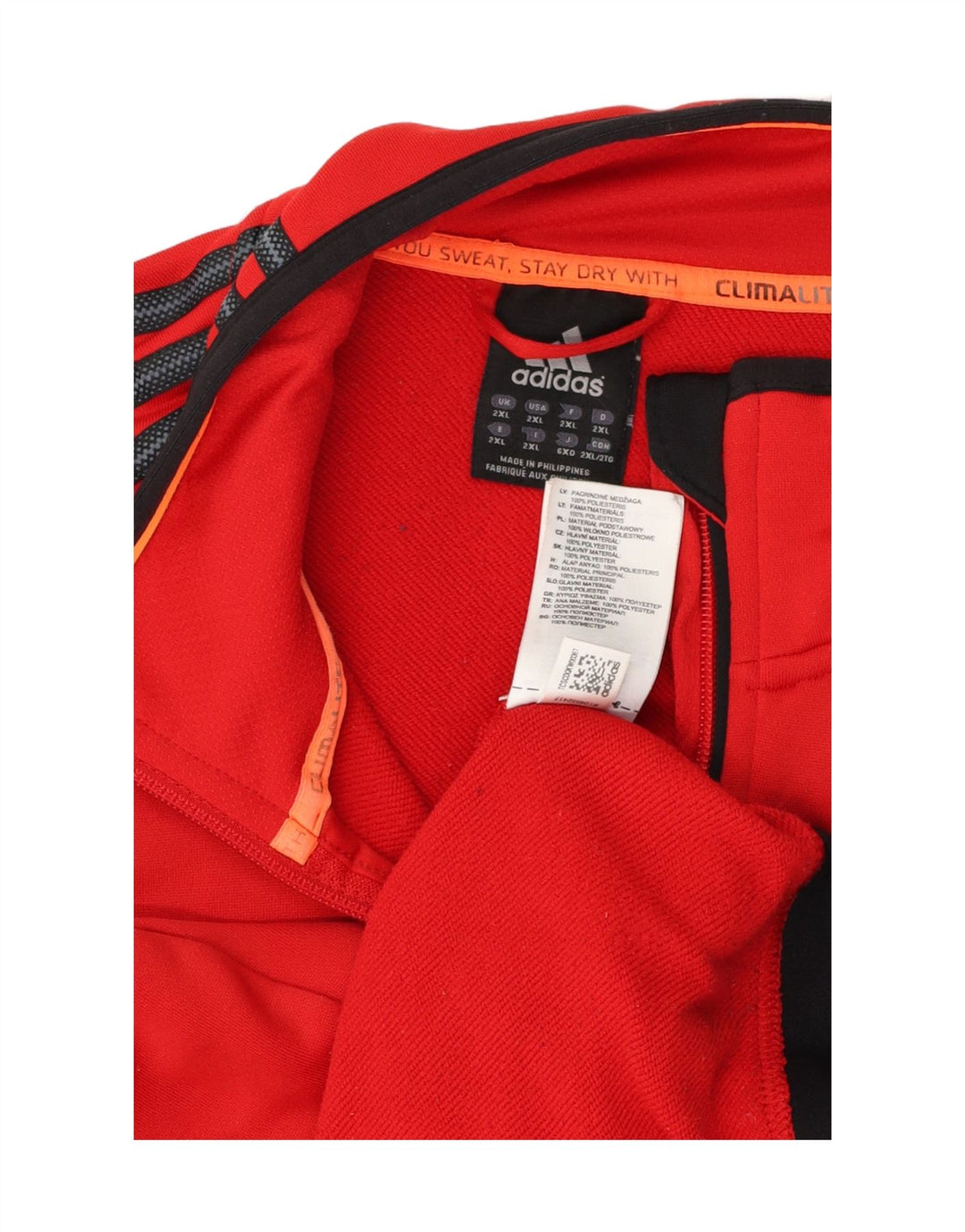 Adidas Męska kurtka dresowa Climalite 2XL, czerwona, poliester