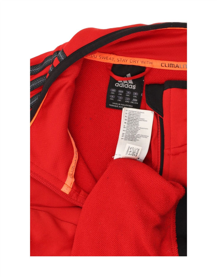 Adidas Męska kurtka dresowa Climalite 2XL, czerwona, poliester