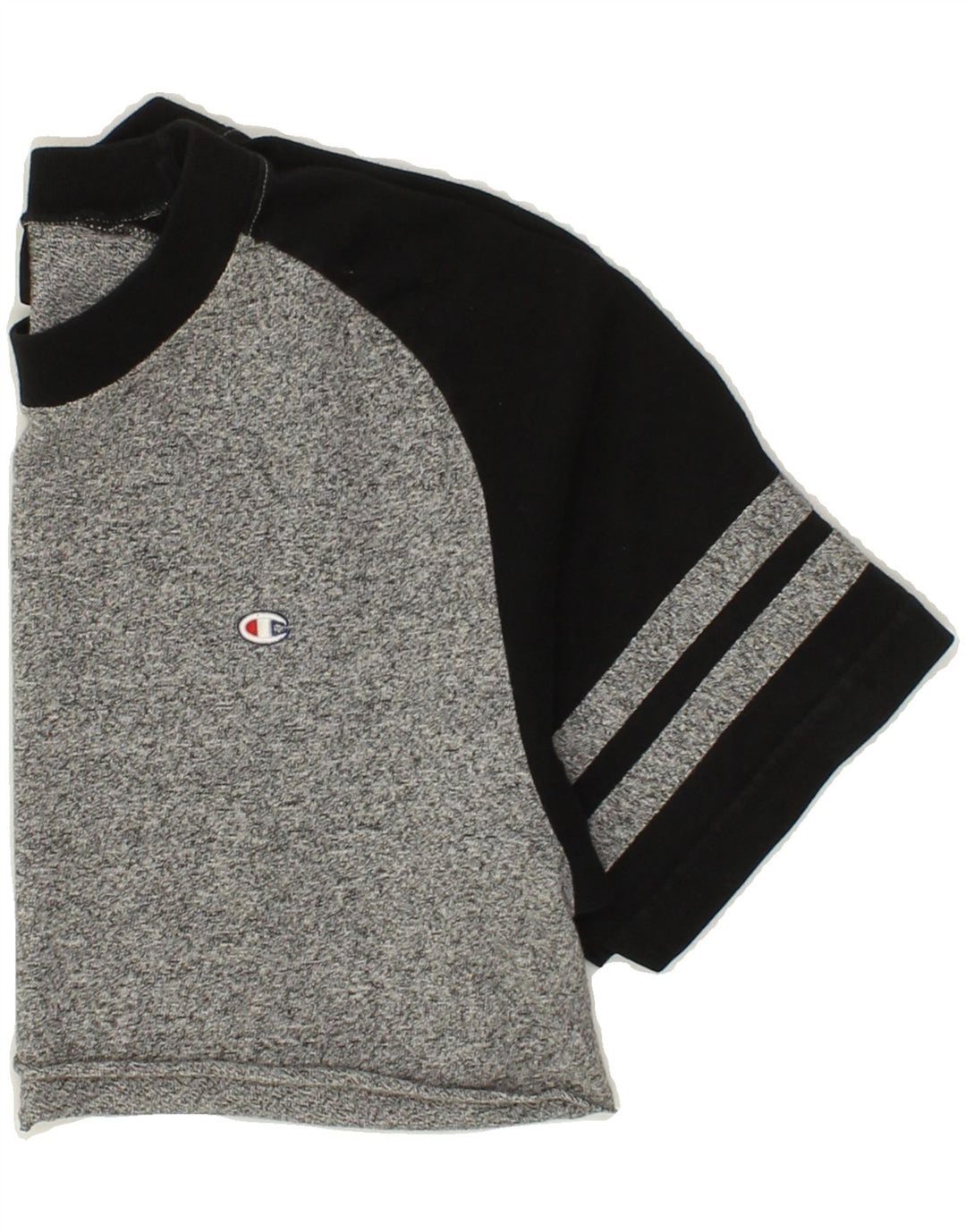 CHAMPION Womens Crop Top UK 10 Small Grey Colourblock Cotton Vintage Champion and Second-Hand Champion from Messina Hembry 