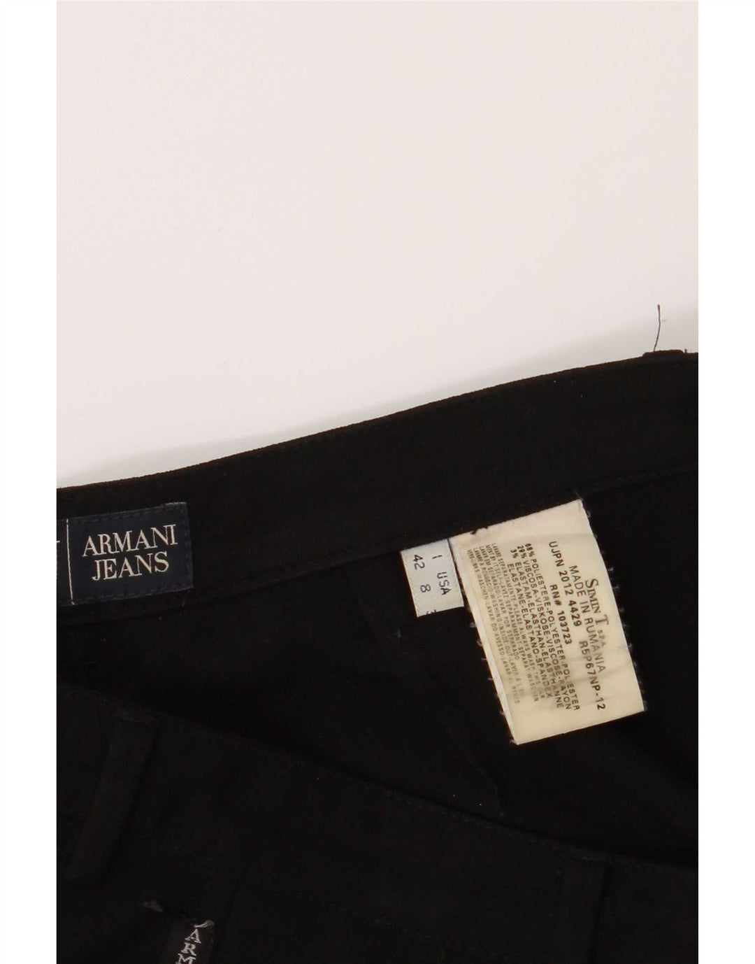 Damskie spodnie typu casual Bootcut Armani UK 12 Medium W28 L30 Czarny poliester