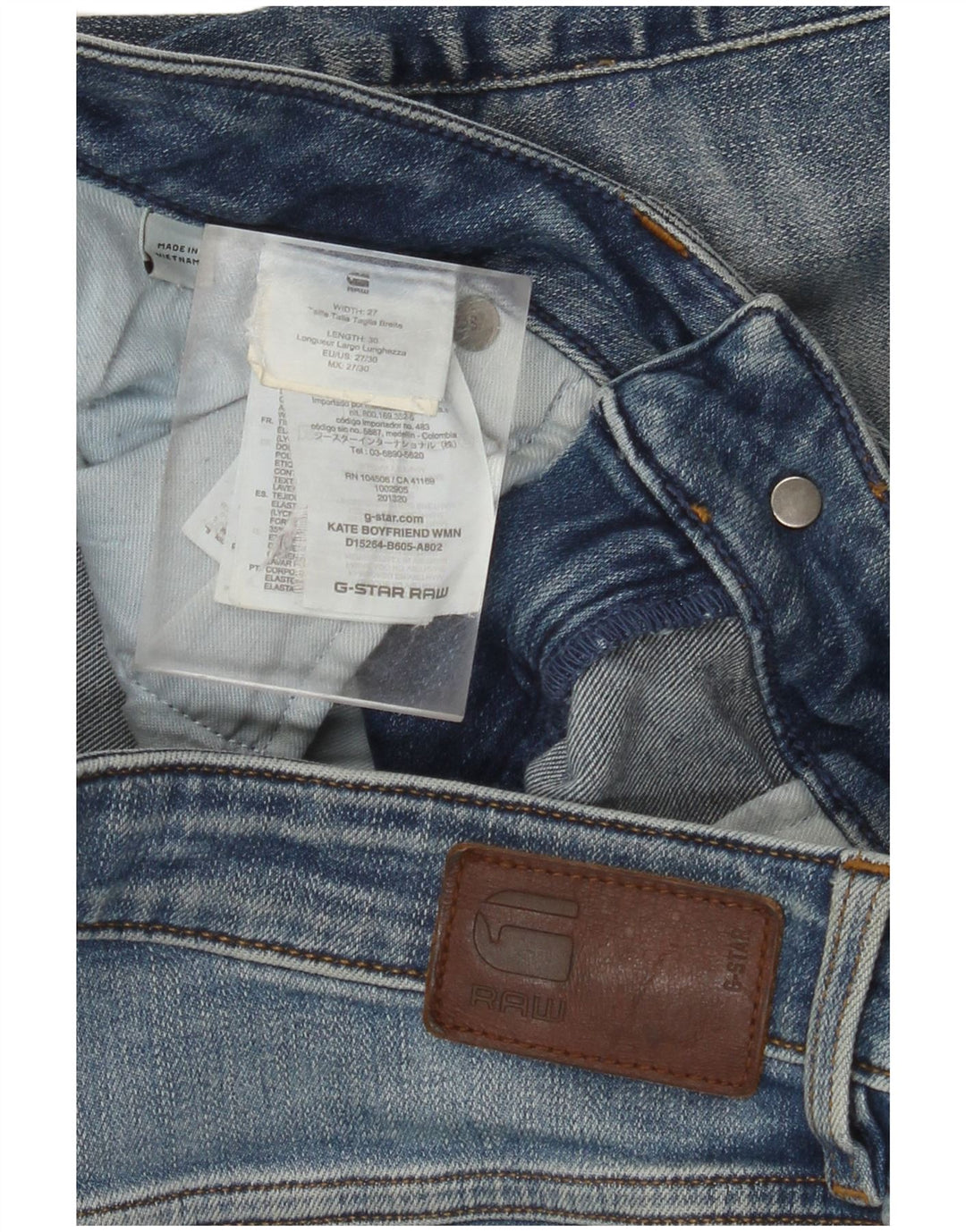 Damskie spodenki jeansowe G-STAR Boyfriend W27 Małe, niebieskie, bawełniane