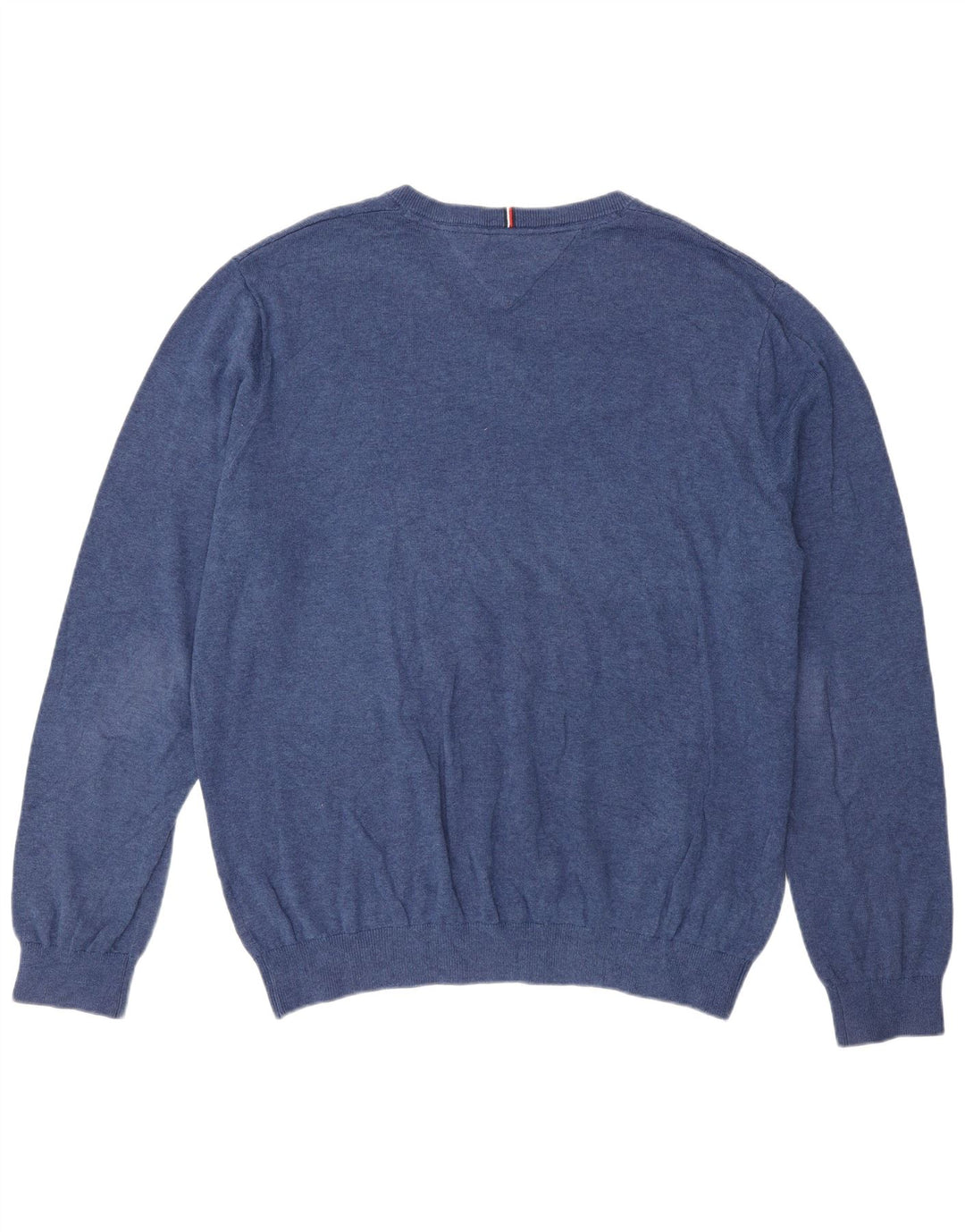 Męski sweter Tommy Hilfiger z dekoltem w kształcie litery V, XL, niebieski, klasyczny