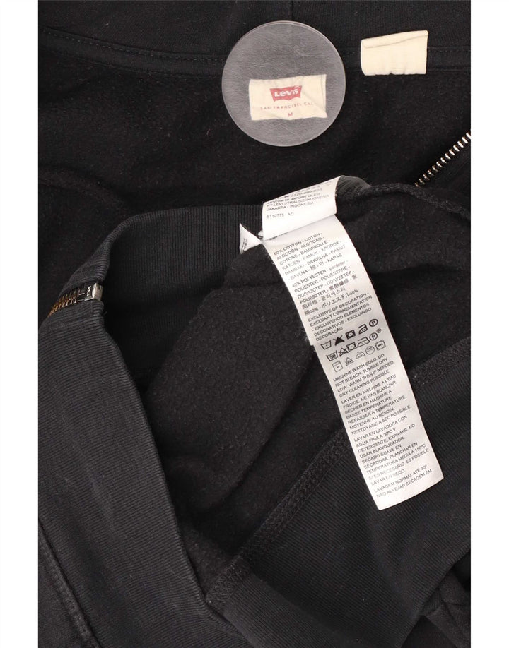 Męski sweter z kapturem i zamkiem błyskawicznym Levi's, średniej wielkości, czarny, bawełniany