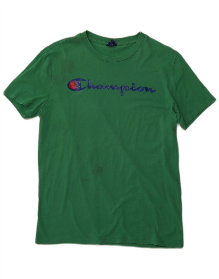 Męski T-shirt z grafiką CHAMPION, mały, zielony