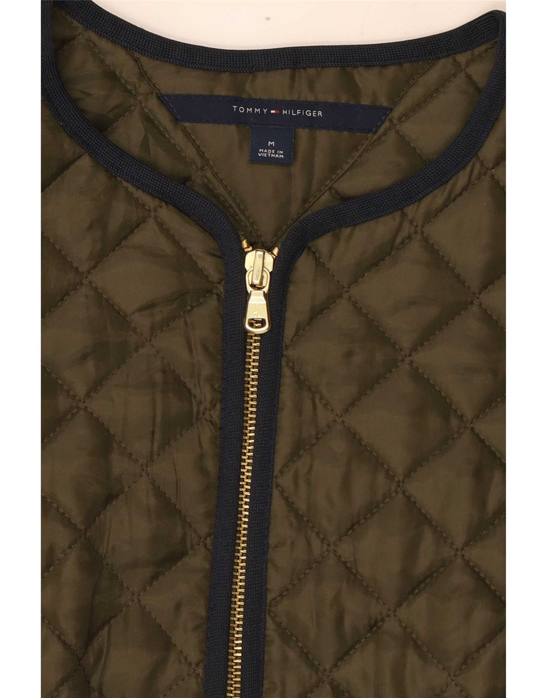 Damska pikowana kamizelka Tommy Hilfiger UK 12, średni khaki, poliester