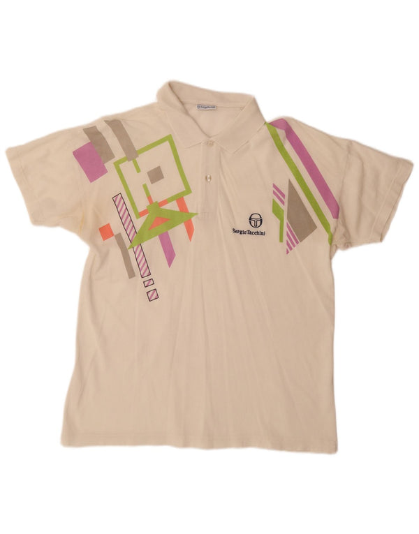 Męska koszulka polo SERGIO TACCHINI EU 50, średnia, złamana biel, geometryczna bawełna