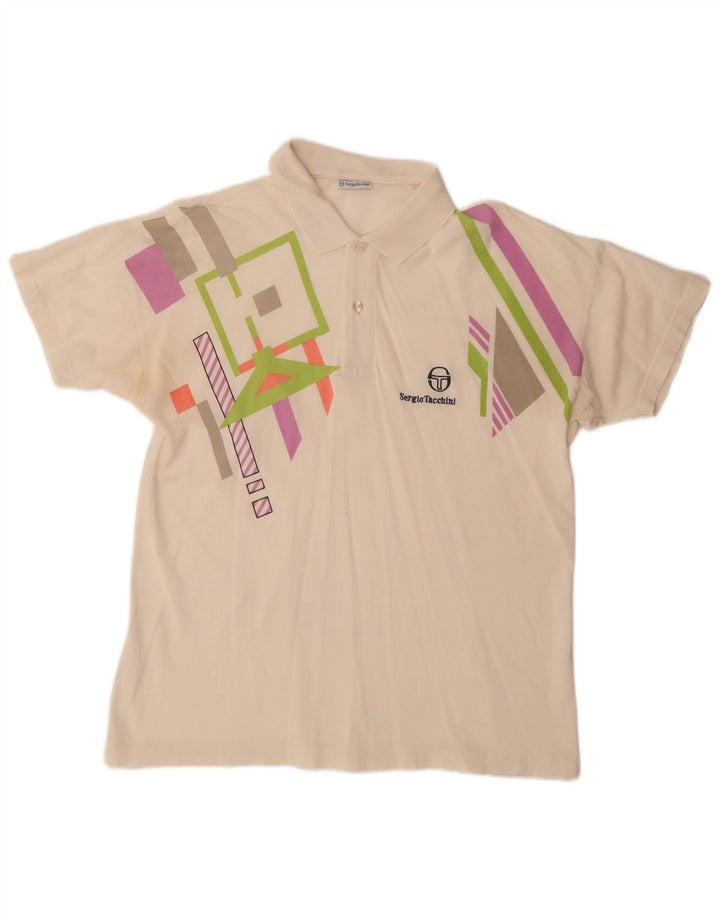 Męska koszulka polo SERGIO TACCHINI EU 50, średnia, złamana biel, geometryczna bawełna