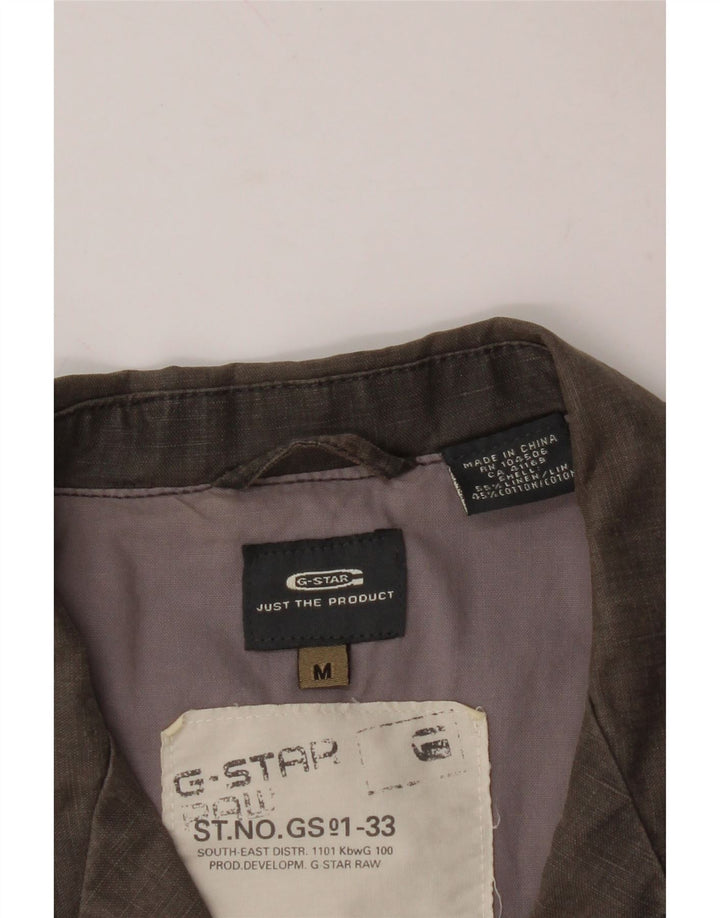 G-STAR Mens 1 Button Blazer Jacket UK 38 Medium Grey Linen Vintage G-Star and Second-Hand G-Star from Messina Hembry 