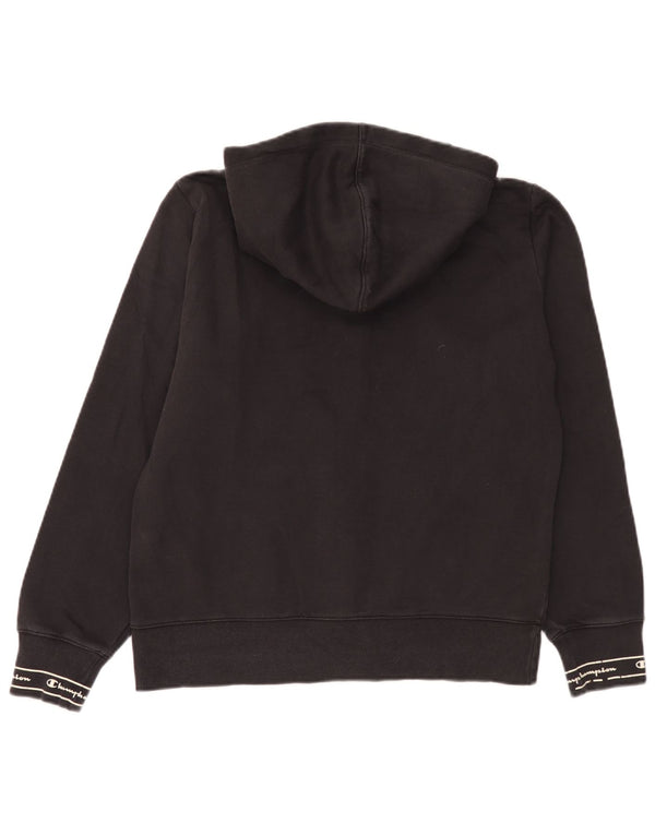Damski sweter Champion z grafiką i zamkiem błyskawicznym, UK 18 XL, czarna bawełna