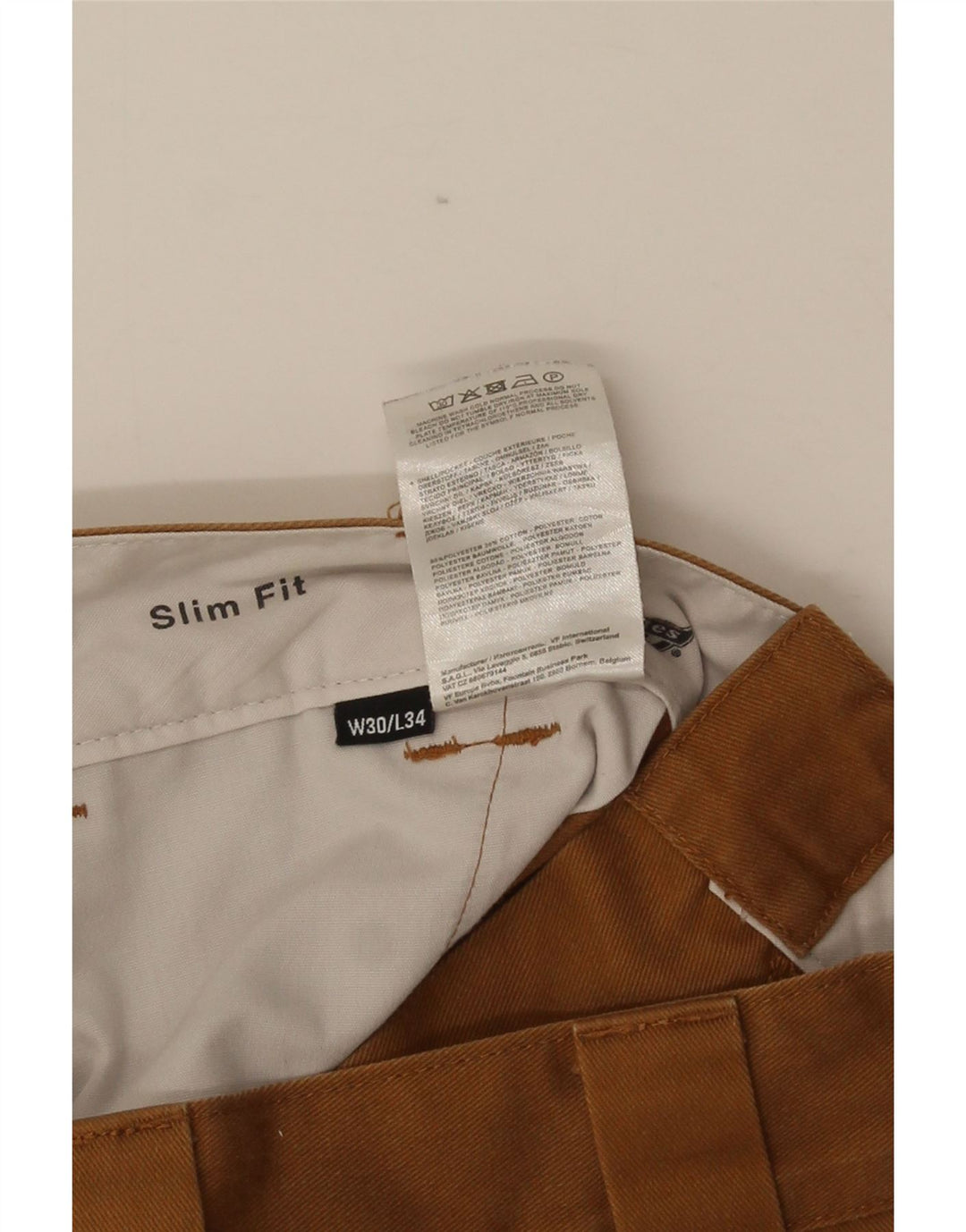 Męskie spodnie chino Dickies Slim Fit W32 L32 Brązowy poliester