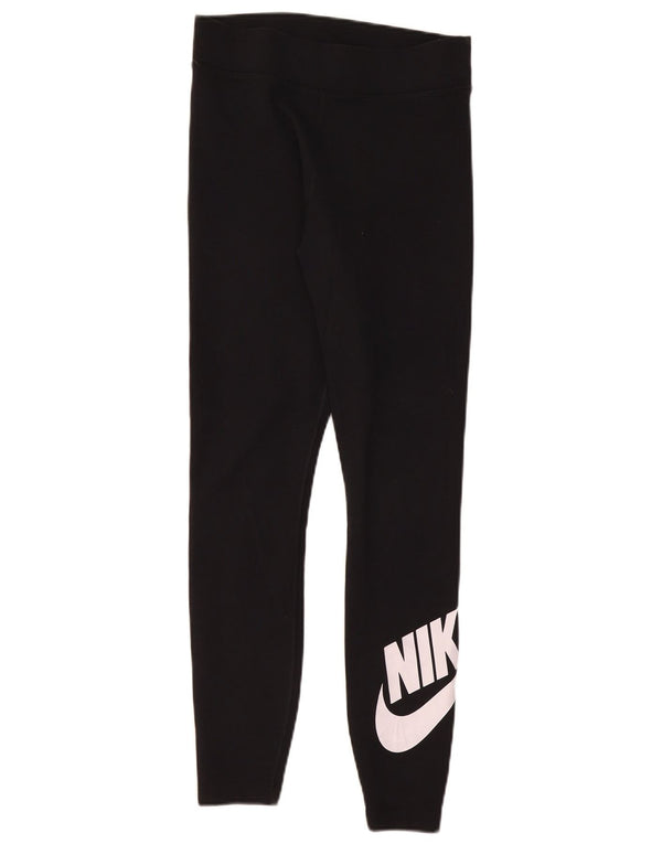 Damskie legginsy Nike Graphic UK 12, średnie czarne, bawełniane