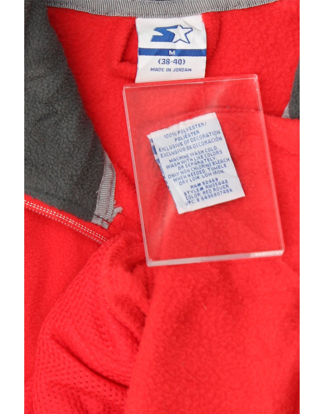 STARTER Mens Fleece Jacket UK 38/40 Medium Red Polyester Vintage Starter and Second-Hand Starter from Messina Hembry 