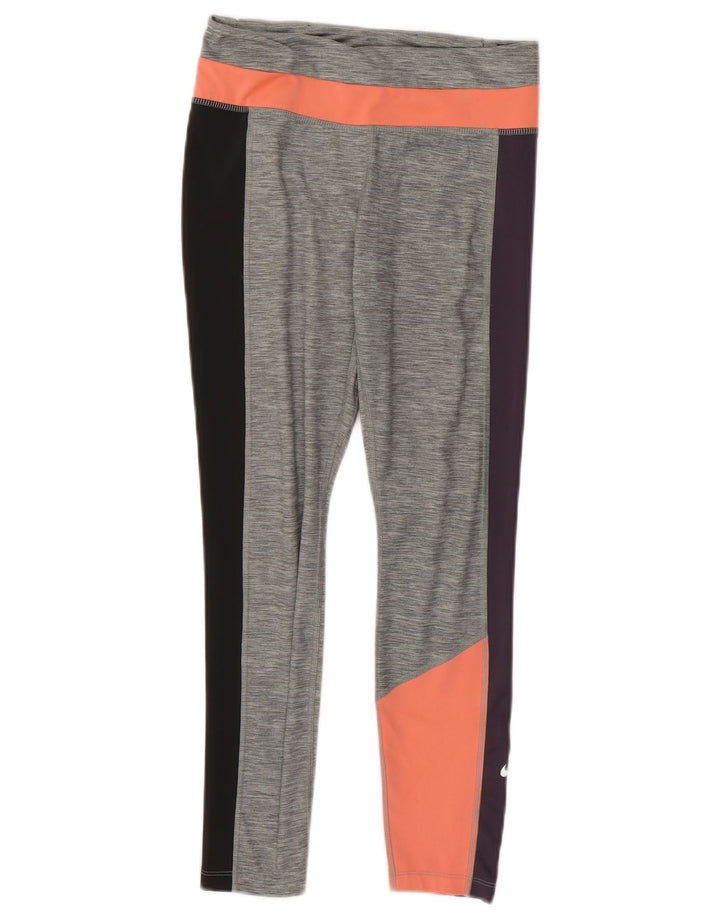 Damskie legginsy Nike Dri Fit UK 12, poliester w kolorze średnioszarym