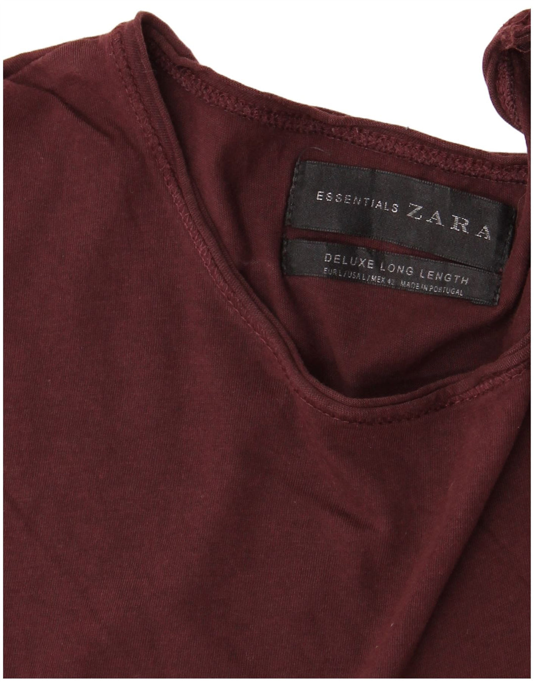 Męski długi t-shirt ZARA, duży, bordowy