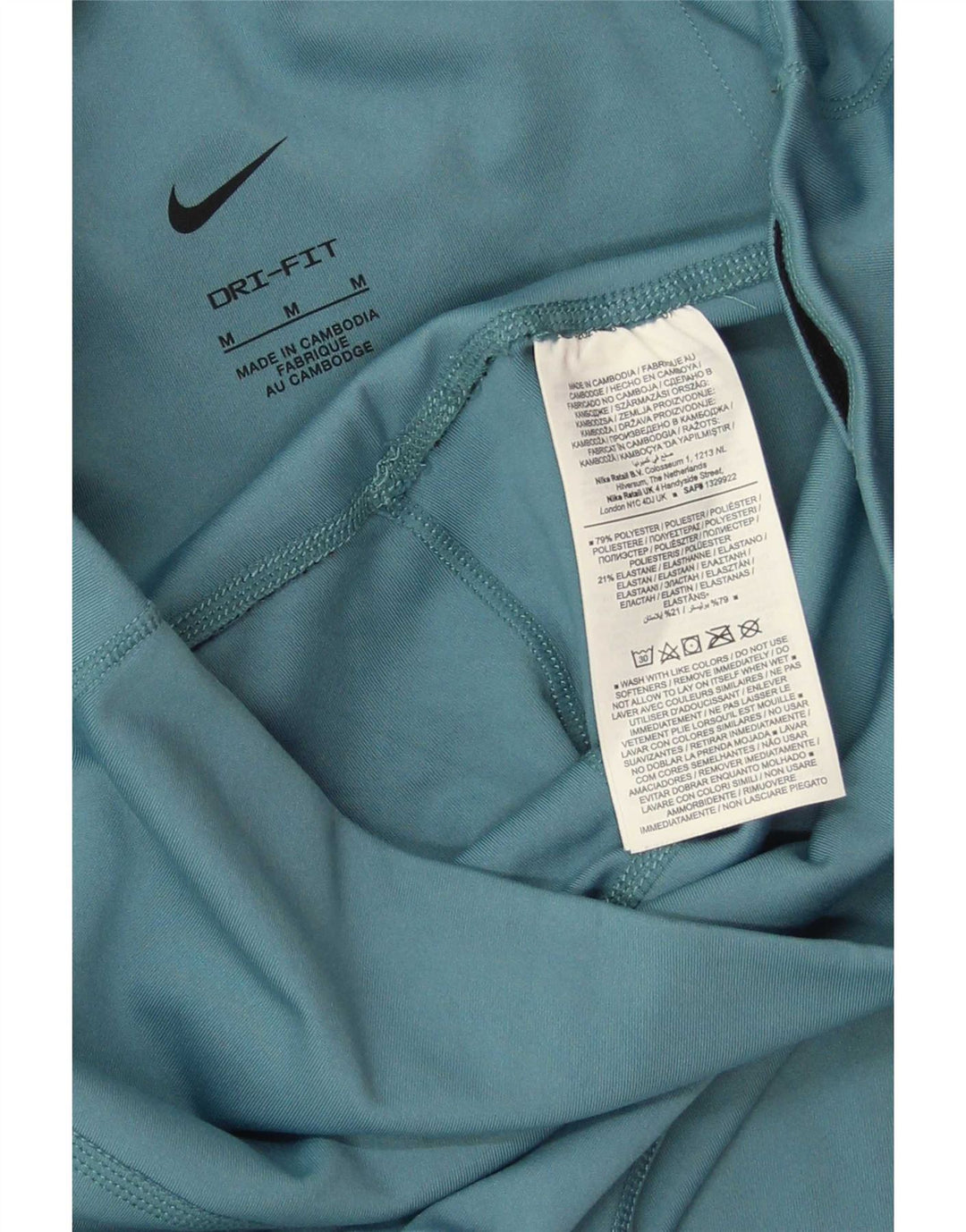 Damskie legginsy Nike Dri Fit UK 12, średni niebieski, poliester