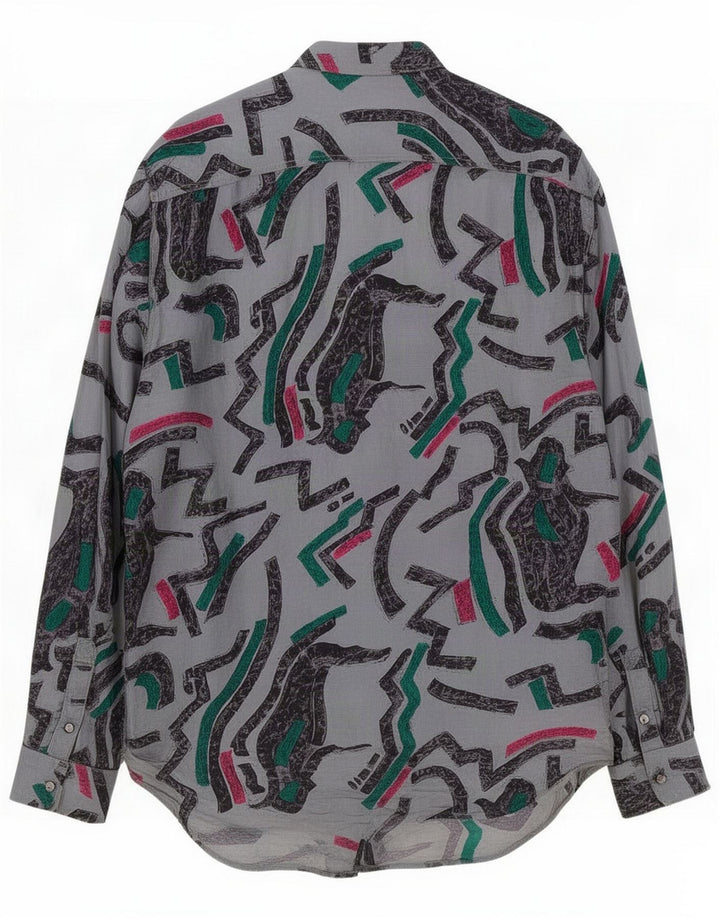 Schoffel Męska koszula w abstrakcyjny wzór XL Szary octan