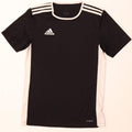 Męski T-shirt ADIDAS Climalite, mały, czarny poliester z blokami kolorów