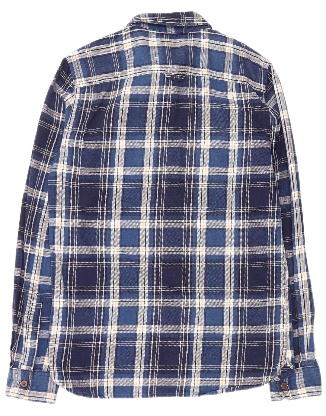 SUPERDRY Męska koszula flanelowa w małą niebieską kratkę, bawełniana