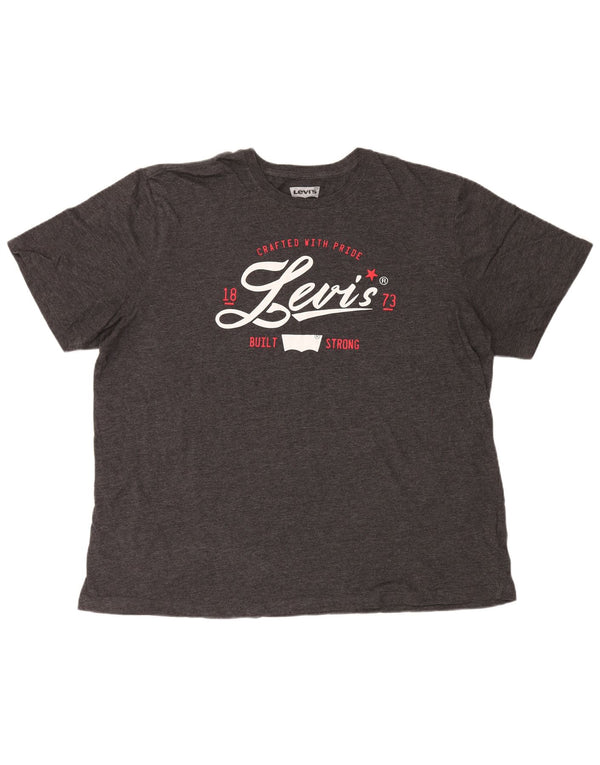 Męska koszulka z grafiką Levi's Top 2XL, szara bawełna
