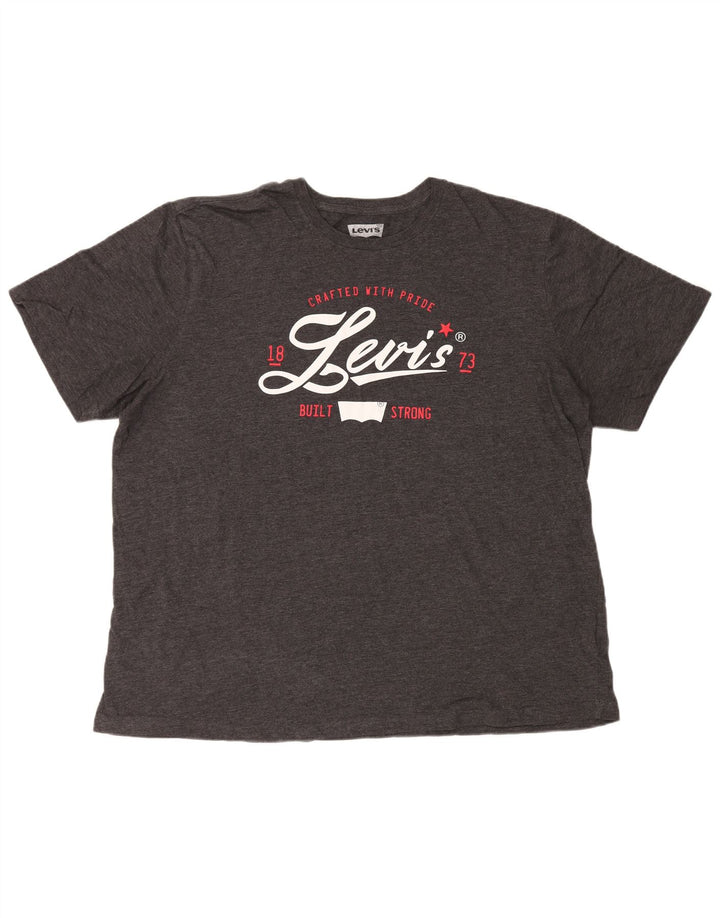 Męska koszulka z grafiką Levi's Top 2XL, szara bawełna