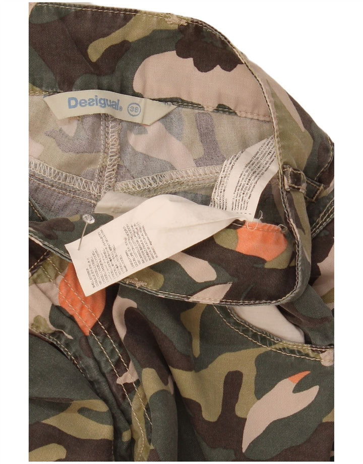Damskie spodnie cargo Desigual EU 38 Medium W29 L29 Zielony kamuflaż