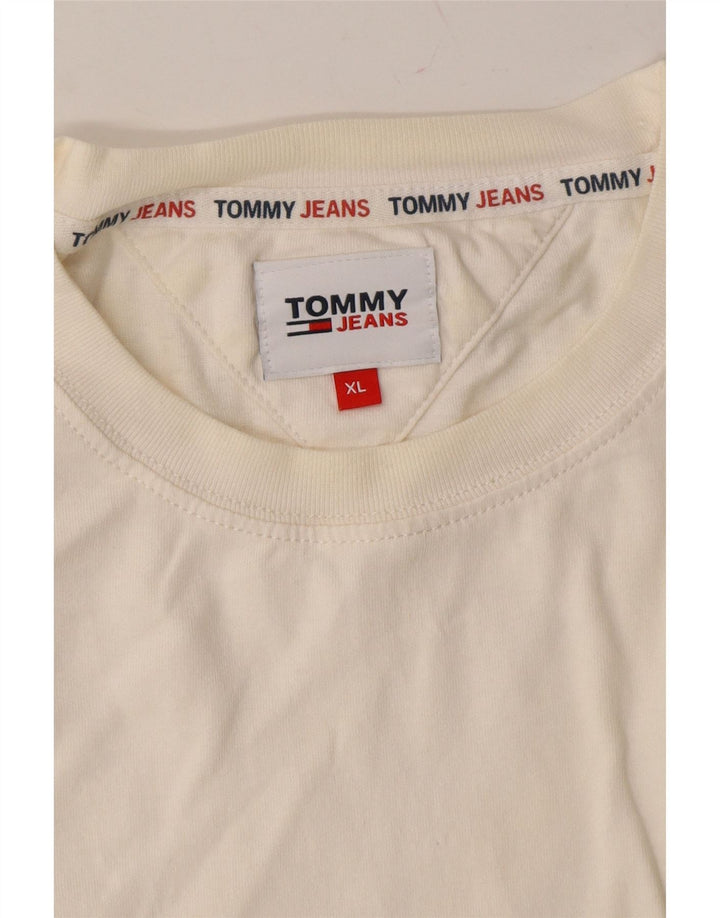 TOMMY HILFIGER Mens T-Shirt Top XL White Cotton Vintage Tommy Hilfiger and Second-Hand Tommy Hilfiger from Messina Hembry 