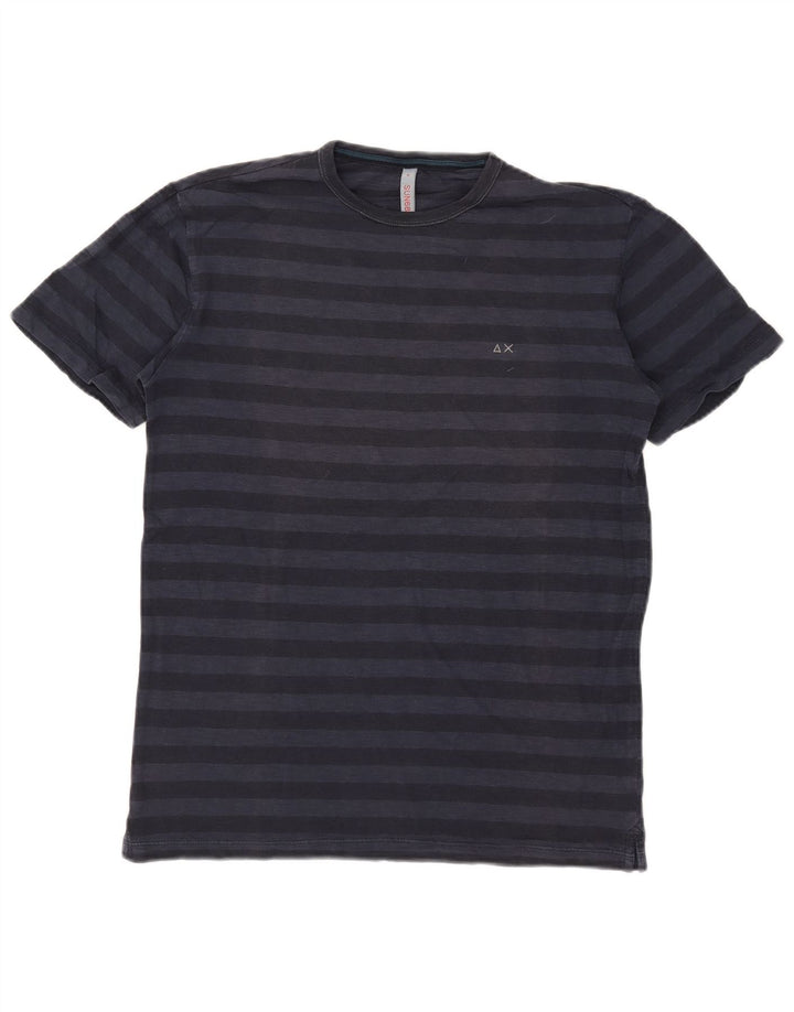 T-shirt męski SUN68, bawełniany, średni, granatowy w paski