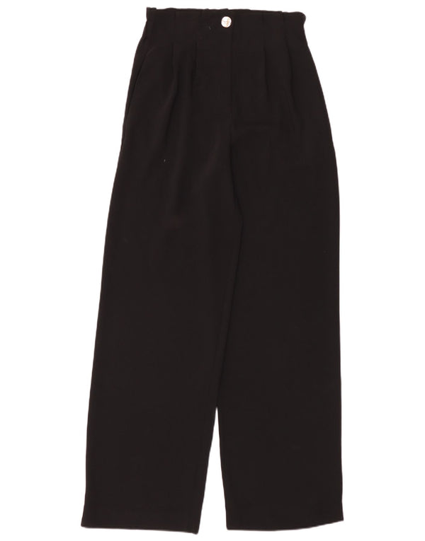 Damskie spodnie chino z wysokim stanem i luźnym krojem Zara XS W24 L32 Czarny poliester