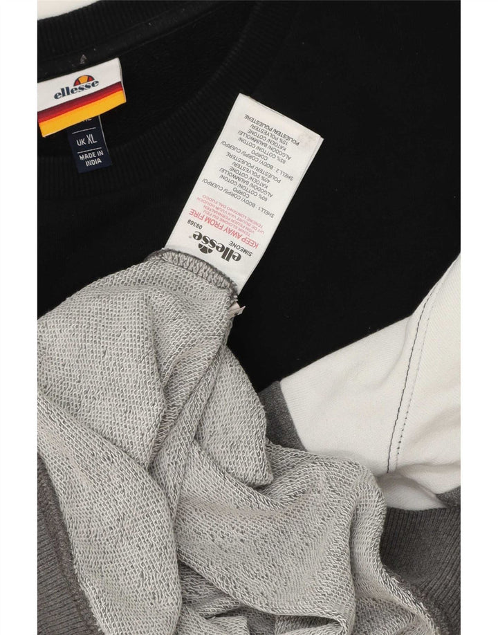 Męska bluza dresowa Ellesse XL, szara, bawełniana w bloki kolorów