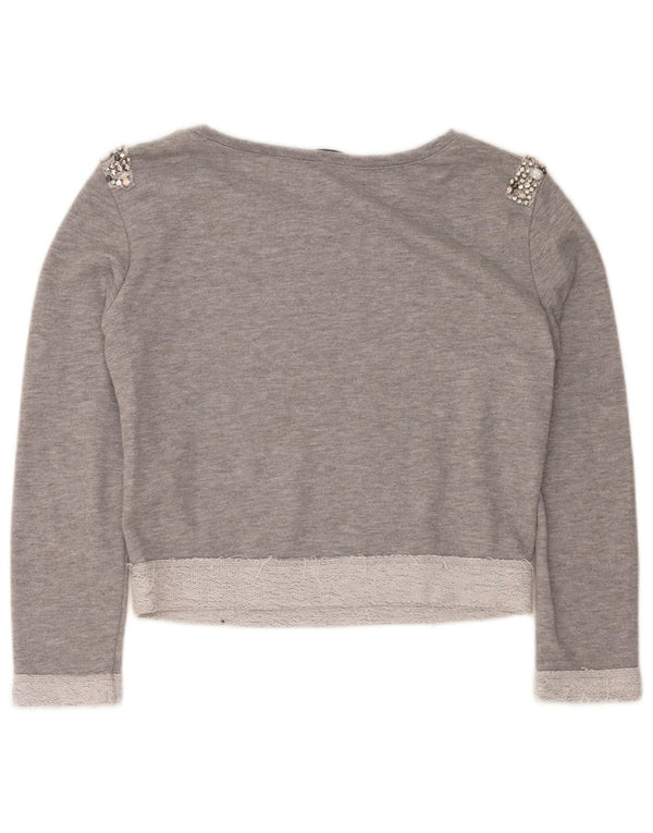Damska bluza oversize Guess Crop UK 6 XS, szara bawełna