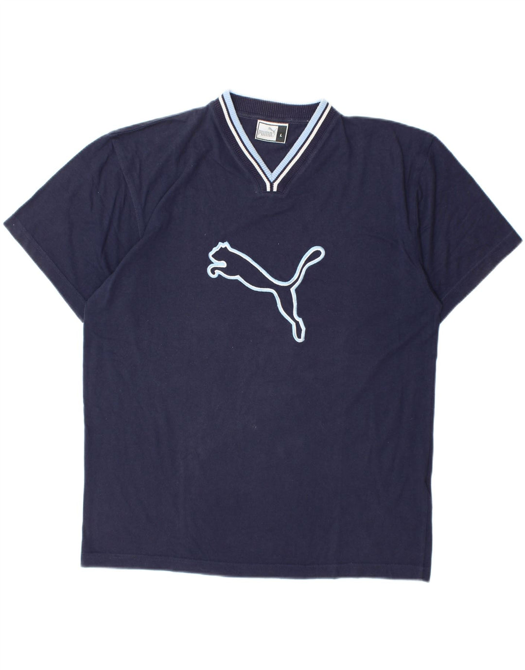 Męski T-shirt z grafiką PUMA, duży, granatowy, bawełniany