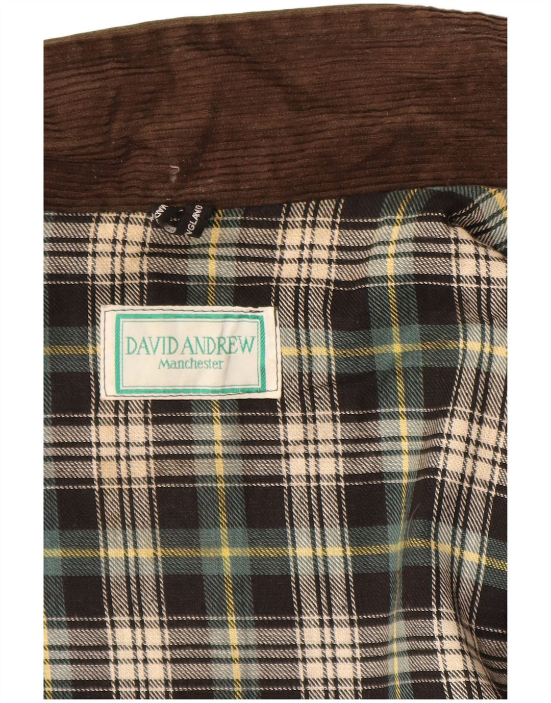 DAVID ANDREW Męska kamizelka Manchester z woskowanej bawełny UK 40, duża bawełna khaki