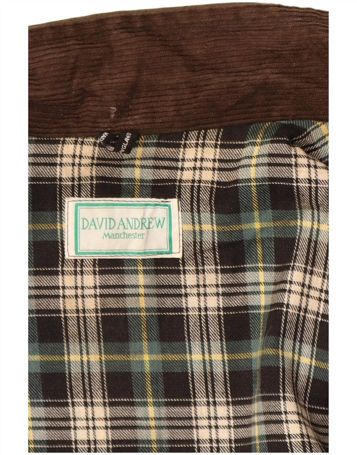 DAVID ANDREW Męska kamizelka Manchester z woskowanej bawełny UK 40, duża bawełna khaki