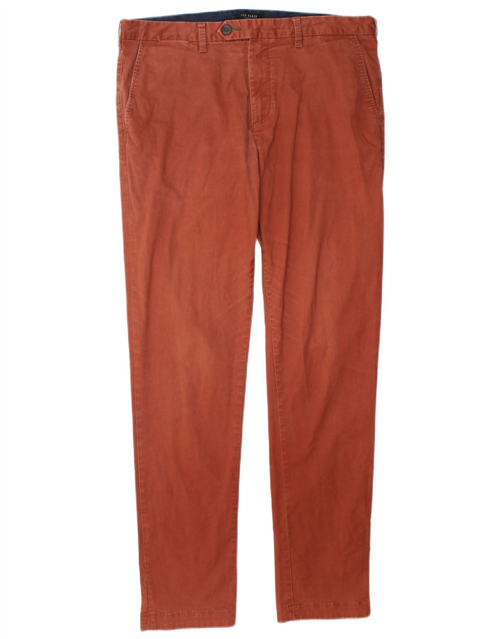 Męskie spodnie typu slim chino Ted Baker W34 L33 Brązowa bawełna