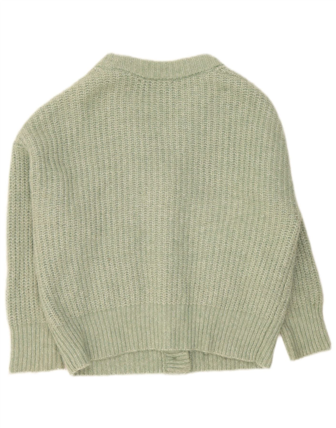 Damski sweter oversize Zara UK 10, mały, zielony, nakrapiany poliester