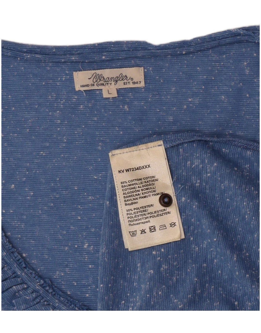 Bluzka damska Wrangler UK 14, duża, niebieska bawełna w plamki