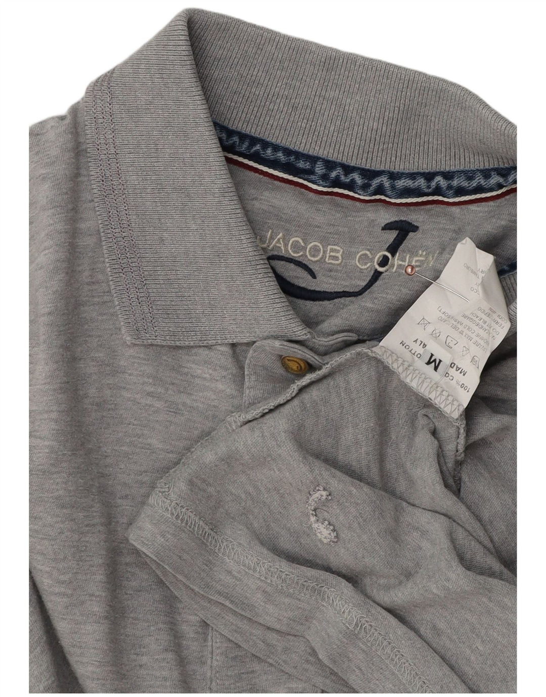Męska koszulka polo z długim rękawem JACOB COHEN Średnioszara, bawełniana w plamki
