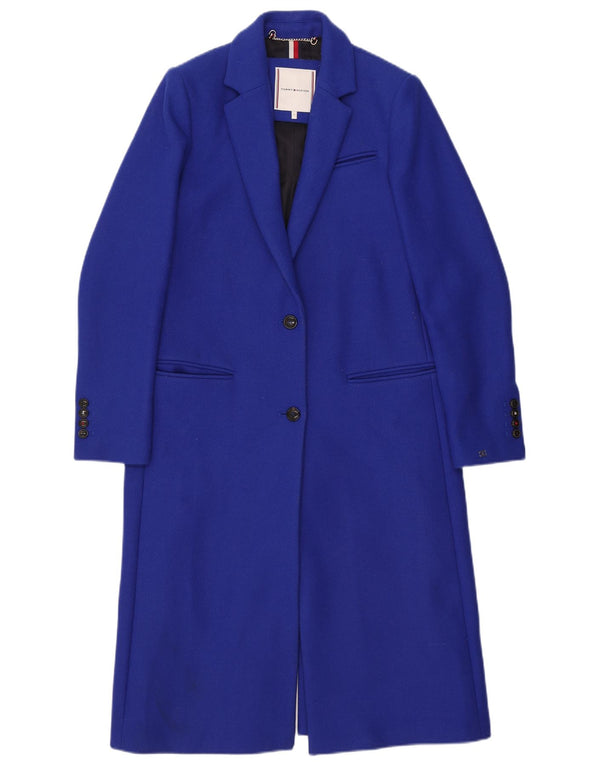 Płaszcz damski Tommy Hilfiger UK 10 Small, niebieska wełna