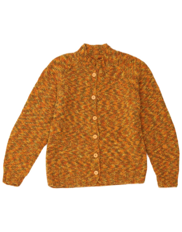 Sweter damski w stylu vintage, UK 12, średni, żółty, nakrapiany