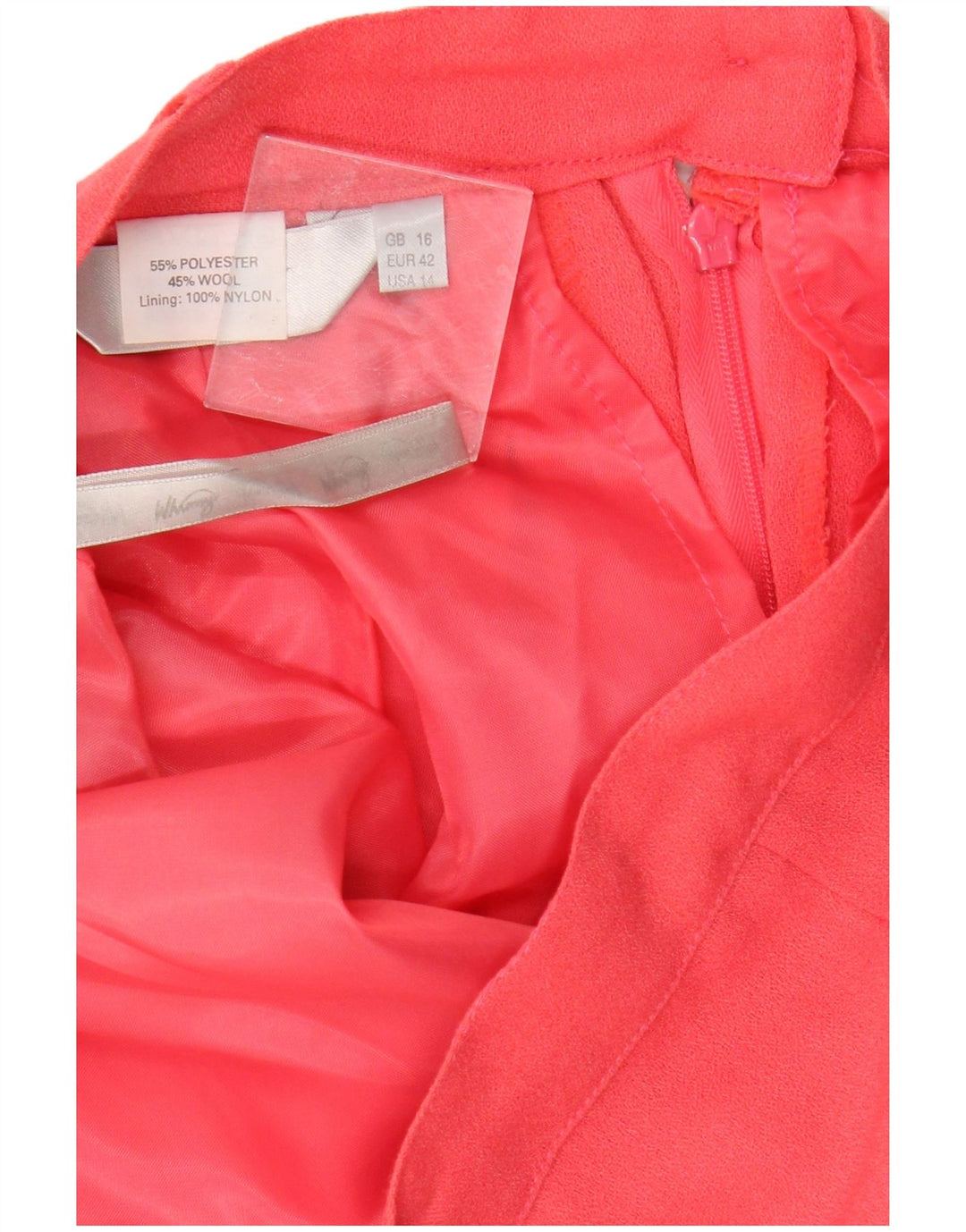 Fantazyjna damska plisowana spódnica z wysokim stanem UK 16 Large W30 Różowy poliester