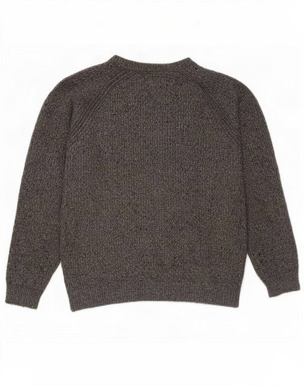 Marks & Spencer Damski sweter z dekoltem w łódkę, UK 16, duży, szary, nakrapiany
