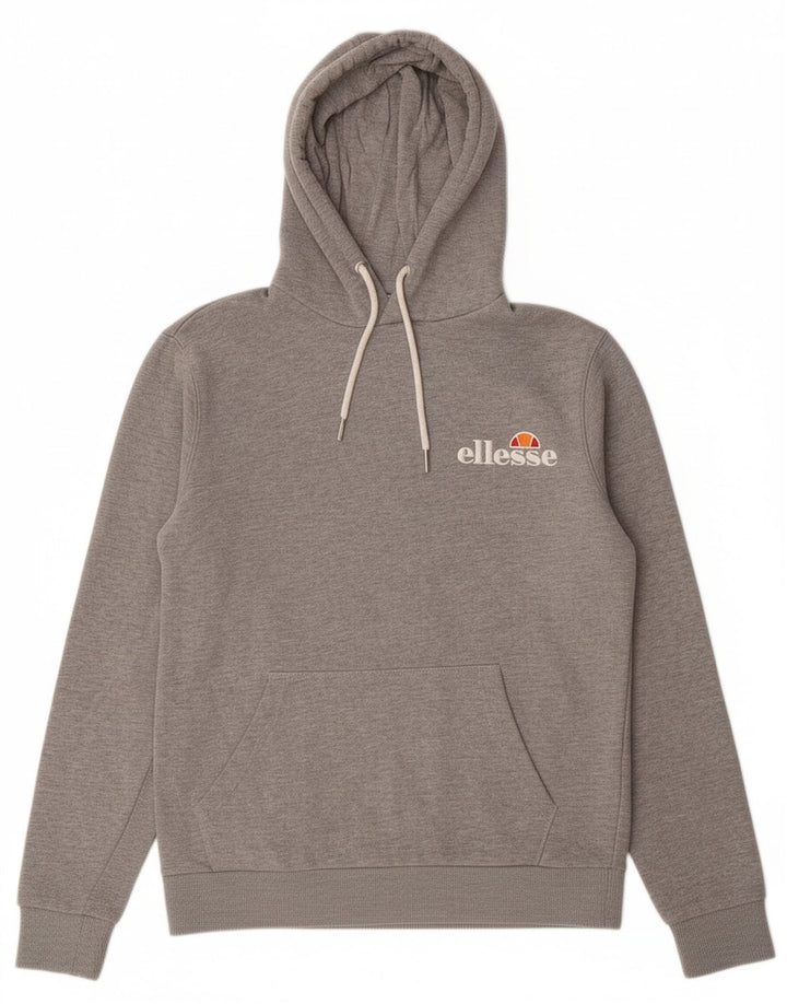 ELLESSE Womens Oversized Hoodie Jumper UK 8 Small  Grey Cotton